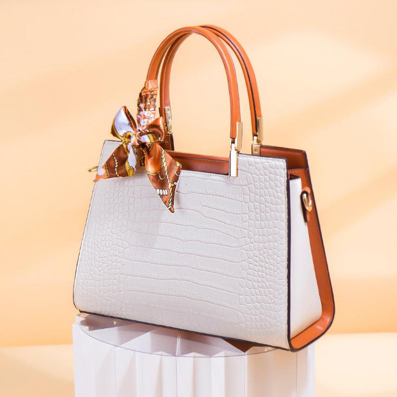#210 Imitated Alligator Print Handbag