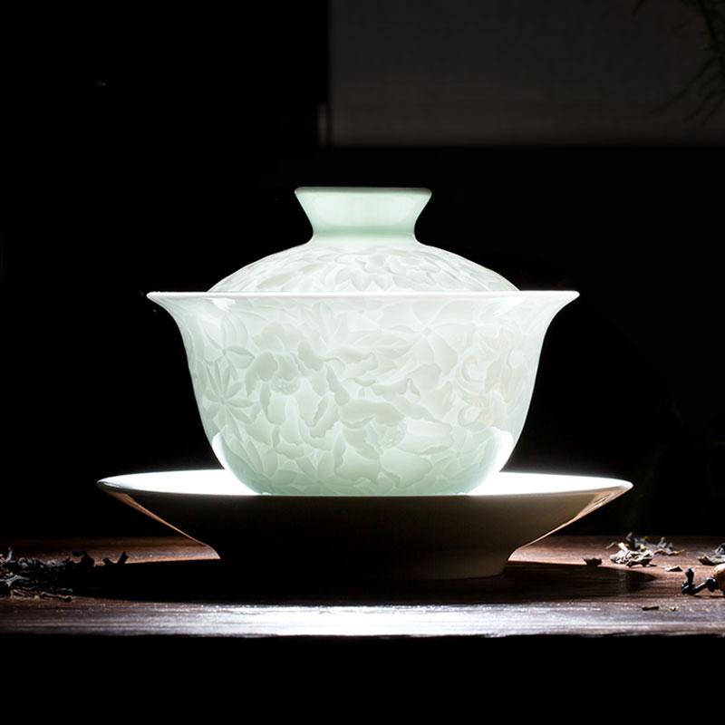 Exquisite Flower Lidded Tea Gaiwan