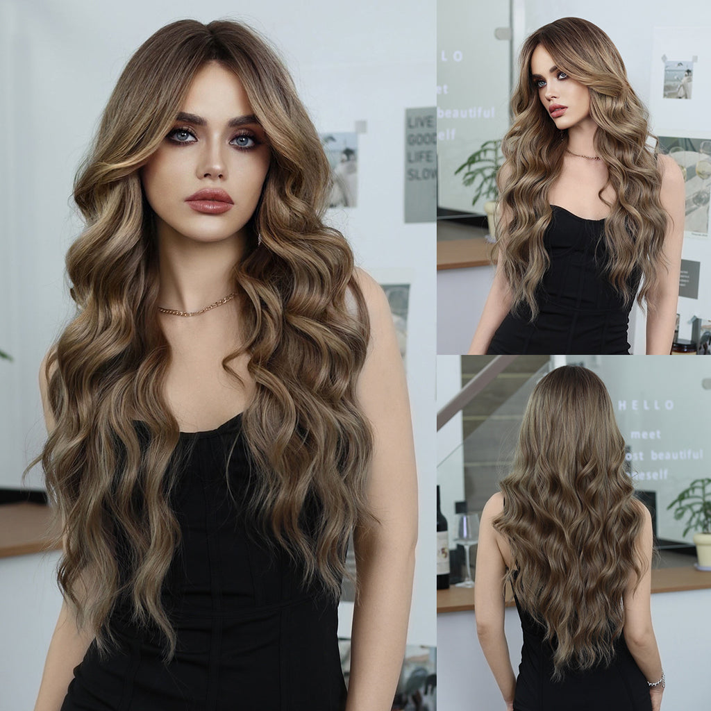 Long Curly Wig Collection for Women - Full Head Set Daily Fashion Heat-Resistant Fiber