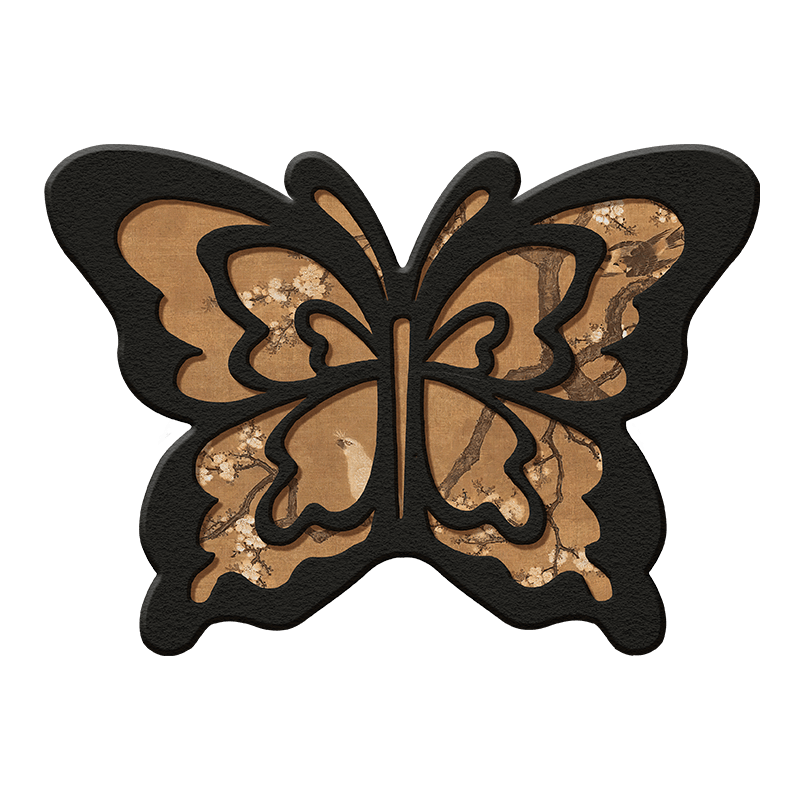 Vintage Butterfly Algae Mud Bathroom Absorbent Mat