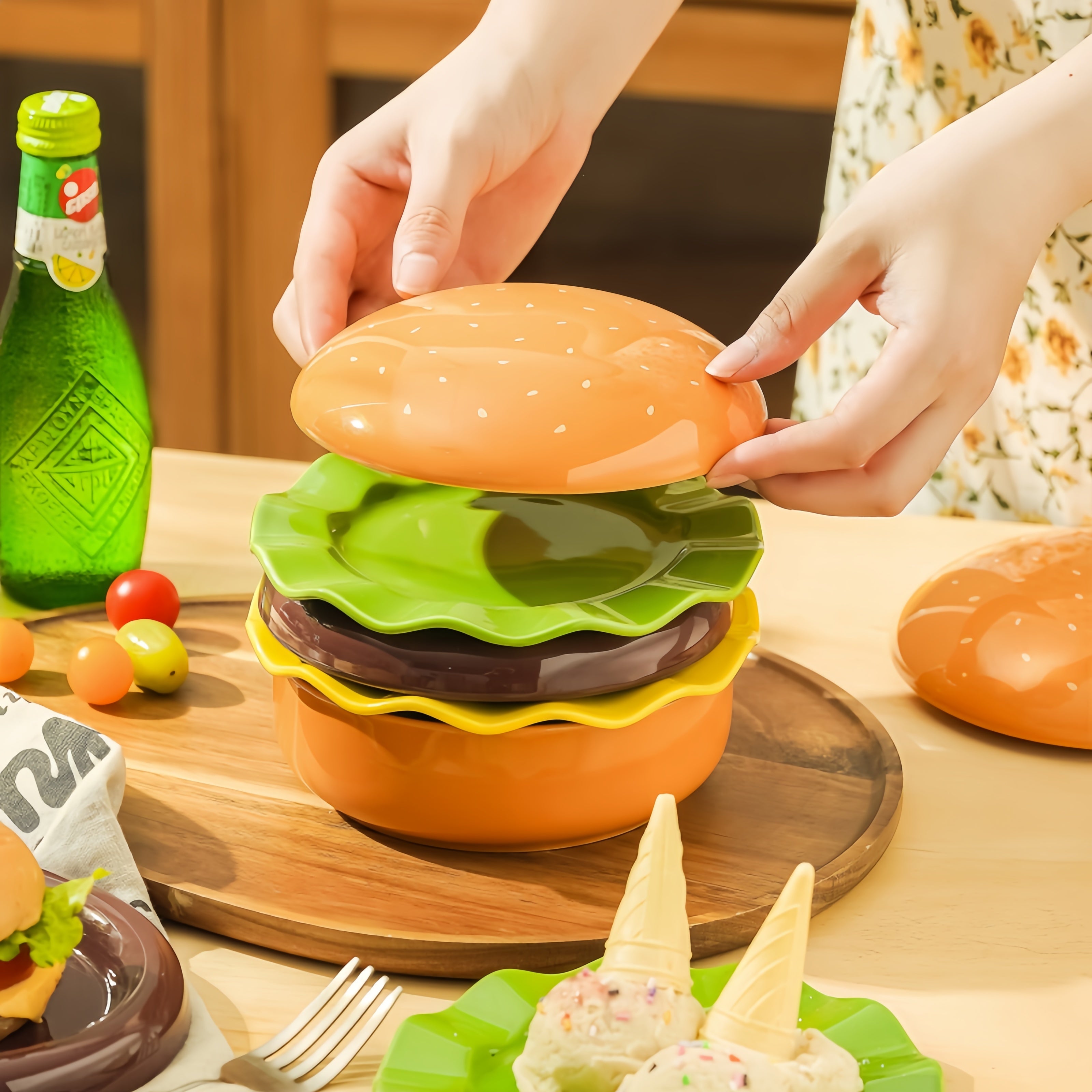 Hamburger Ceramic Bowl Set