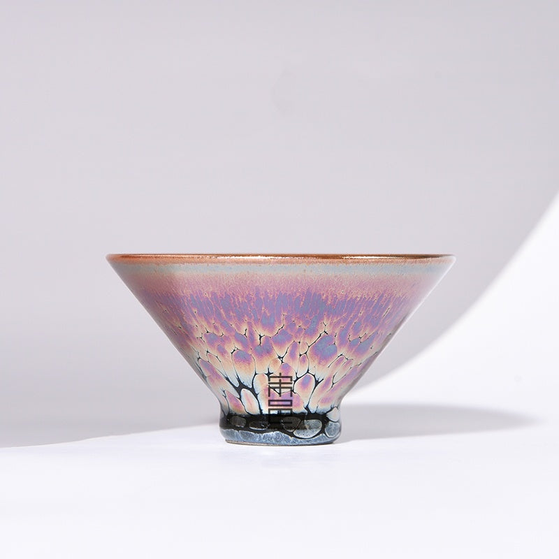 Exquisite Handcrafted Purple and Gold Porcelain Tea Cup - Small Size for Ladies