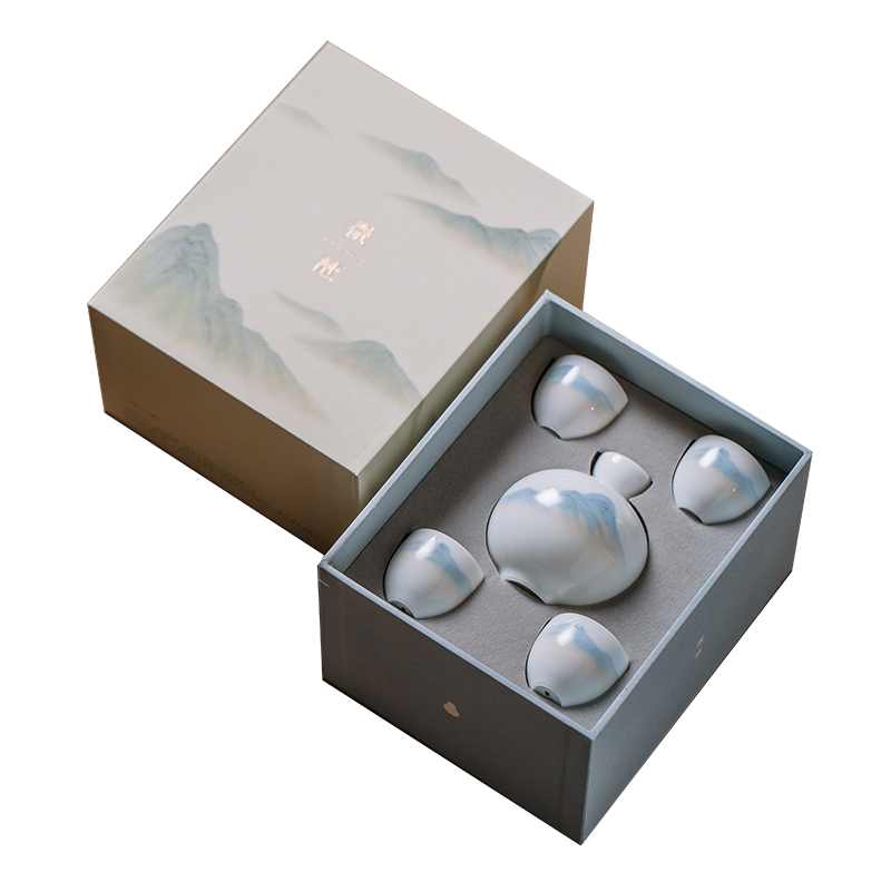 Blue Print Oriental Jingdezhen Liquor Set