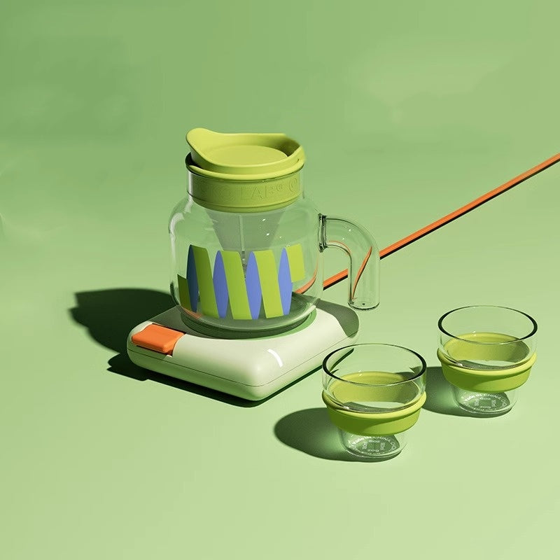 Large Capacity Glass Teapot with Electric Heating - Premium Heat-Resistant Brewing Pot for Office & Home Use