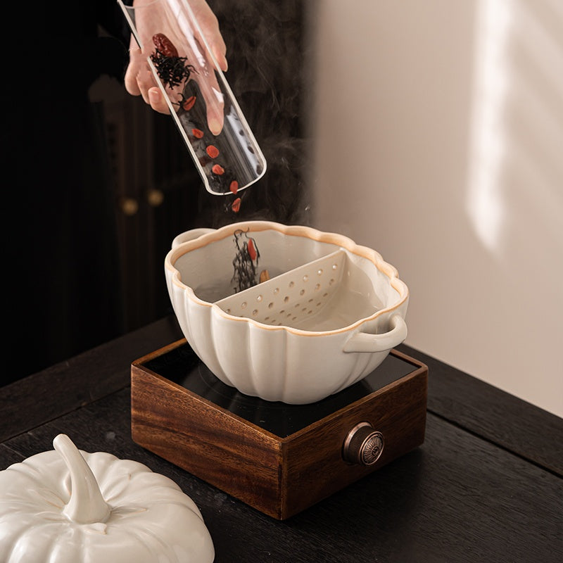 Traditional Ceramic Tea Brewing Set - Complete Electric Tea Stove Kit with Lid & Spoon