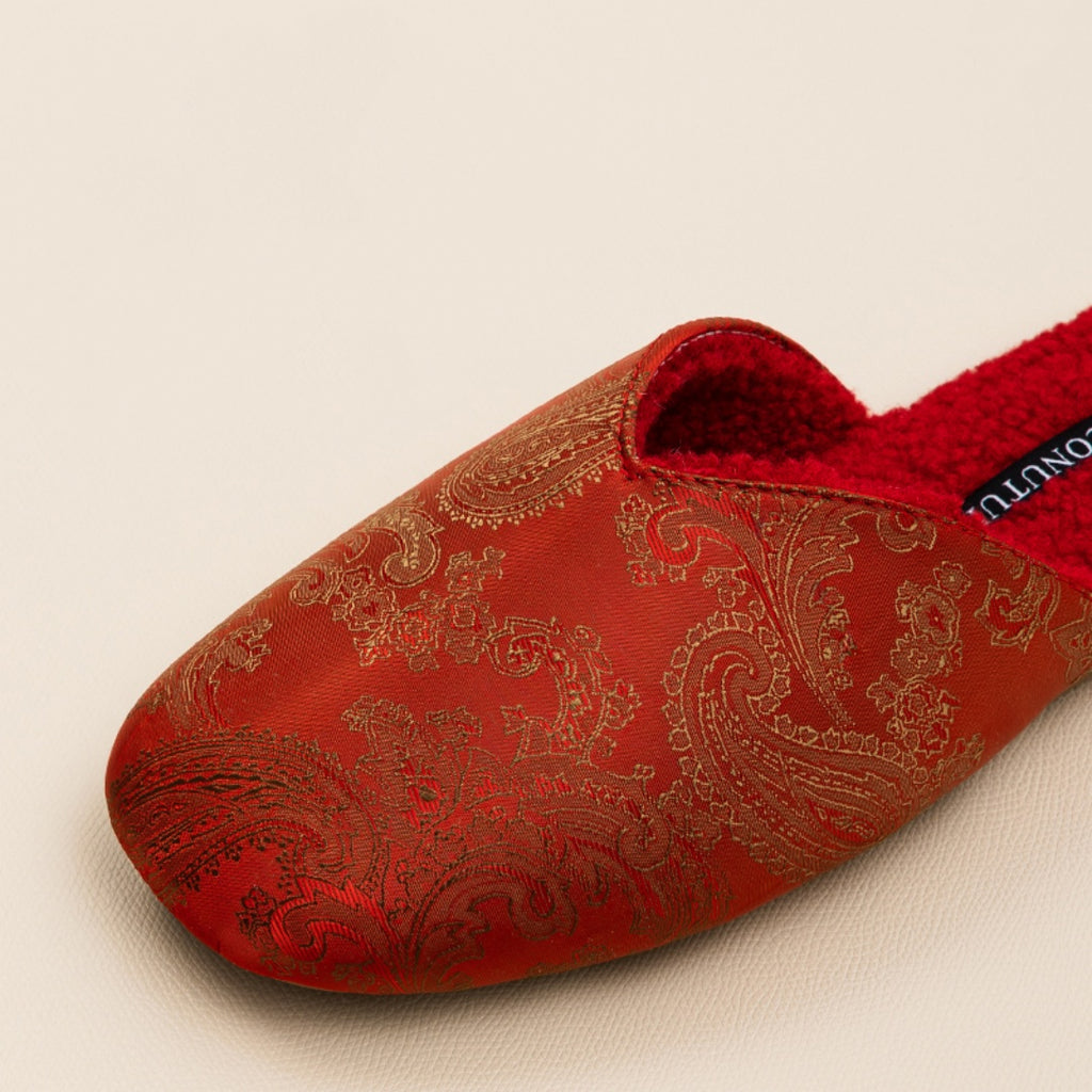 Luxury Velvet-Lined House Shoes with Camel Wool & Anti-Slip Sole