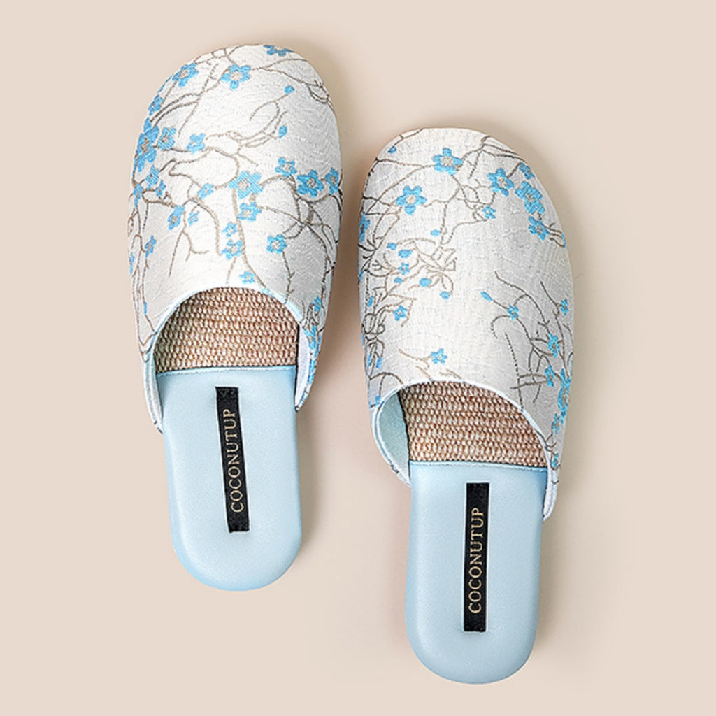 Linen Embroidered House Slippers for Women - Premium Anti-Slip & Odor-Resistant Indoor/Outdoor Slides