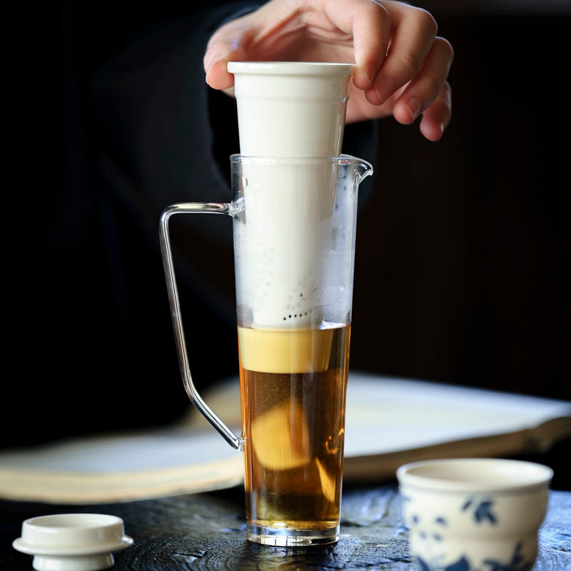 Dancer Glass Teapot with Removable Infuser (For Ginseng)- Premium Loose Leaf Tea Brewer with Perfect Steeping Control