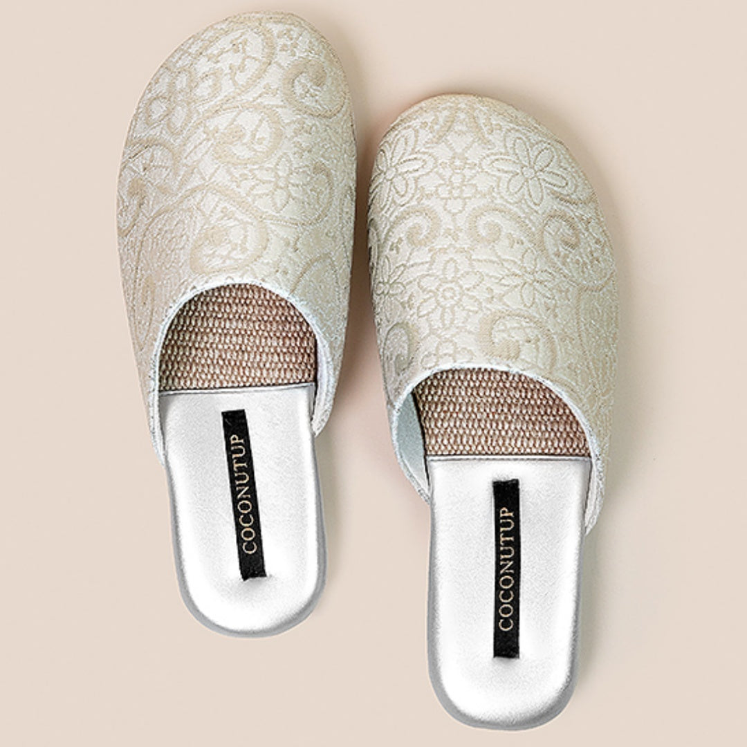 Linen Embroidered House Slippers for Women - Premium Anti-Slip & Odor-Resistant Indoor/Outdoor Slides