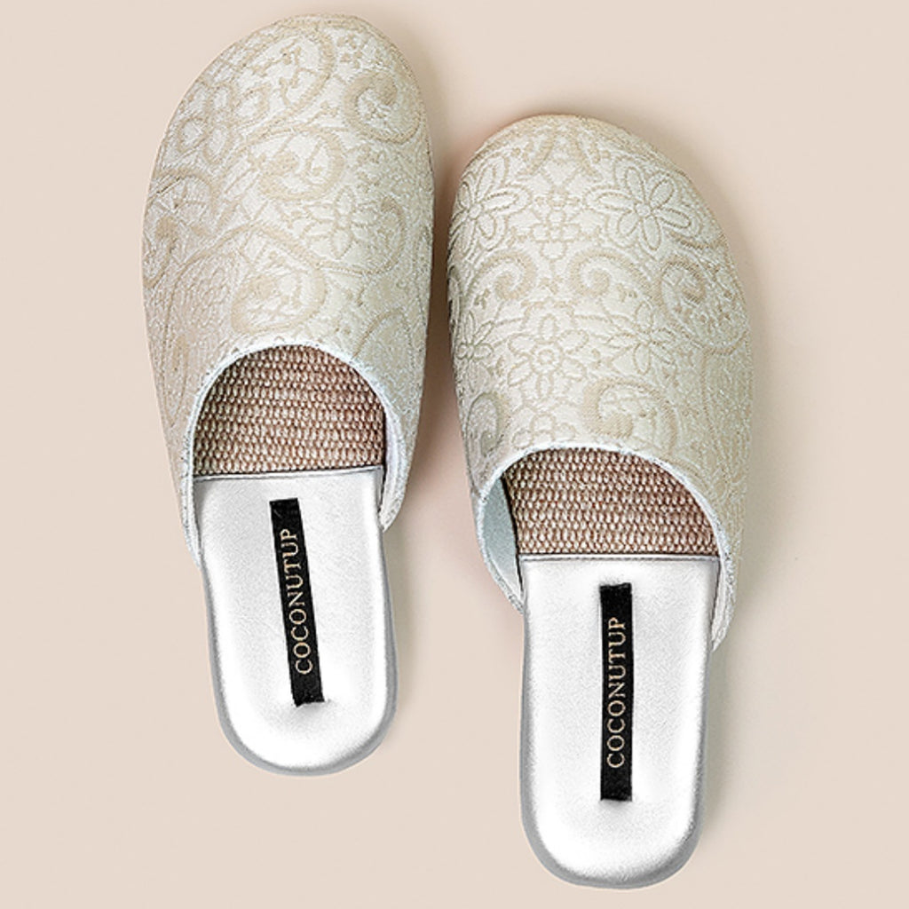 Linen Embroidered House Slippers for Women - Premium Anti-Slip & Odor-Resistant Indoor/Outdoor Slides