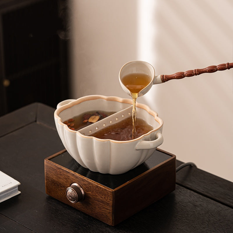 Traditional Ceramic Tea Brewing Set - Complete Electric Tea Stove Kit with Lid & Spoon