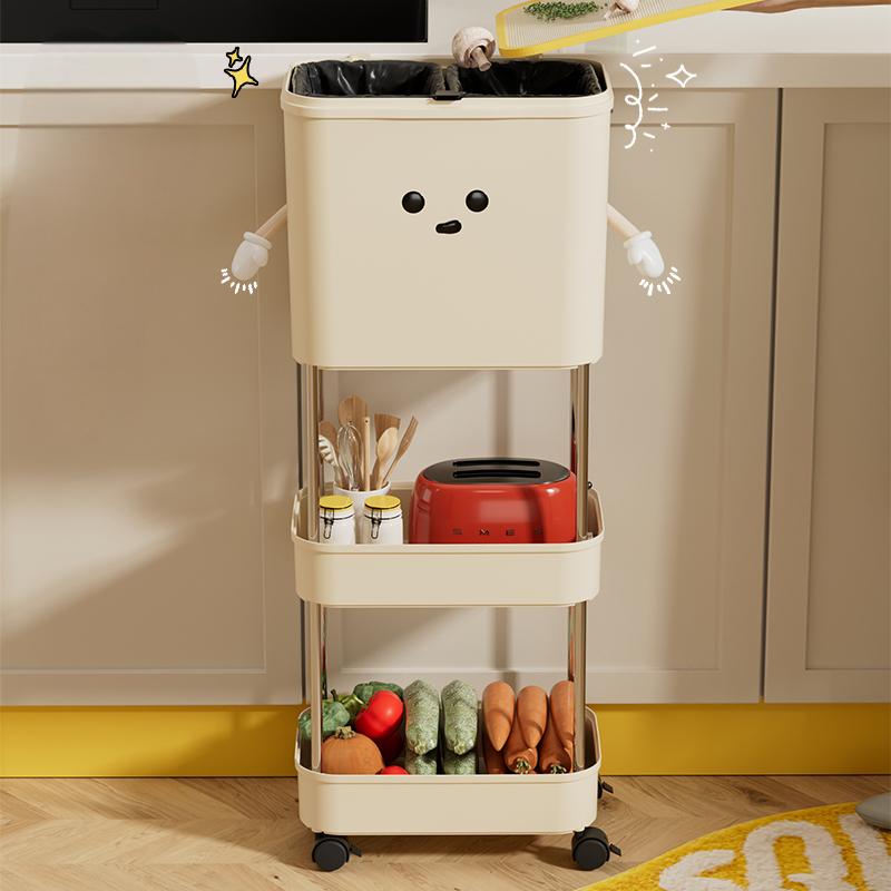 Movable Kitchen Trash Can