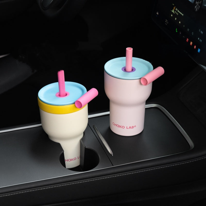 2 in 1 Dual-Enjoy Glass/316 Stainless Steel Tumbler – 570ml/600ml Insulated Coffee/Tea Cup