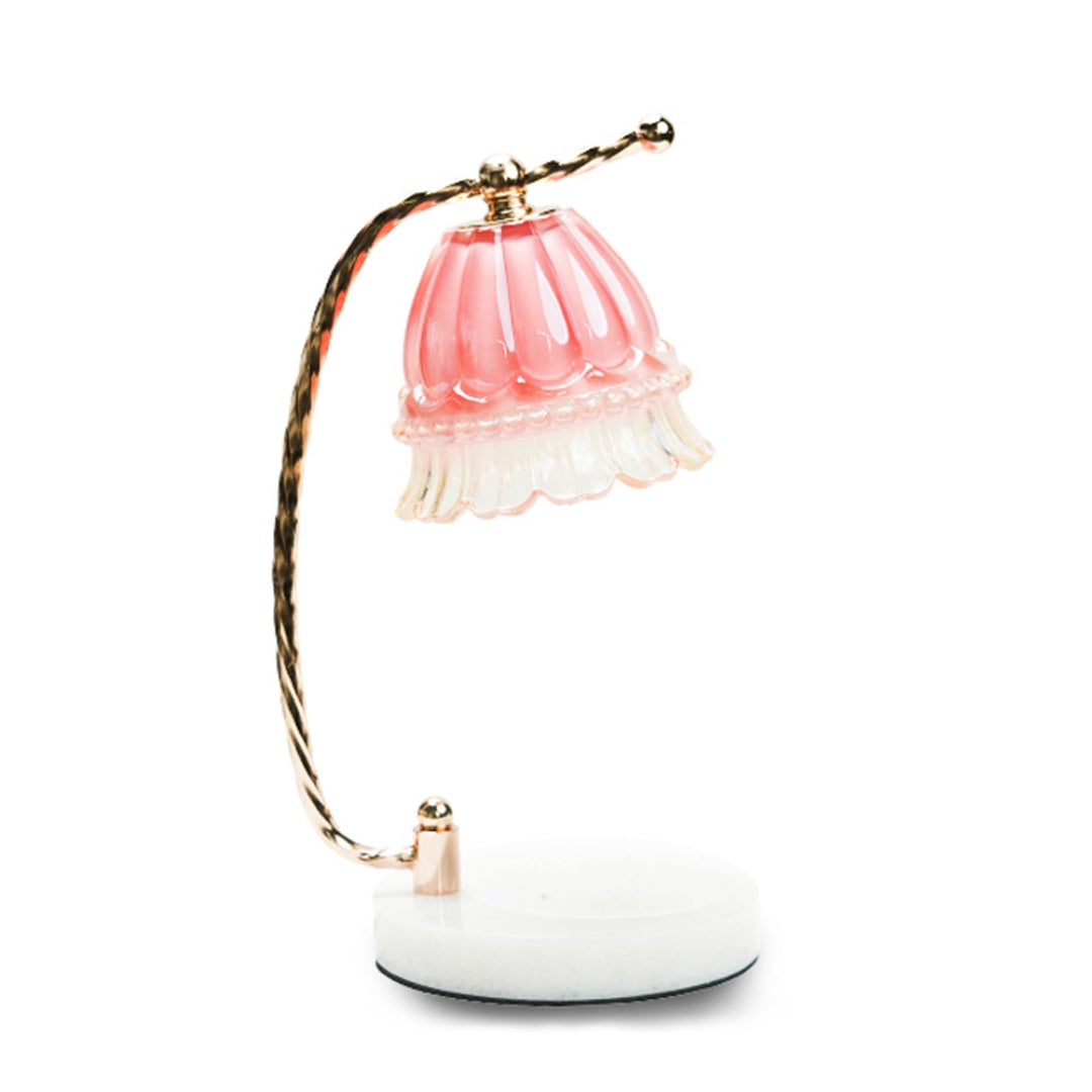 Pink Lily of the Valley Aroma Wax Melter with Temperature Control and Auto Shut-off Retro Romantic Scented Lamp