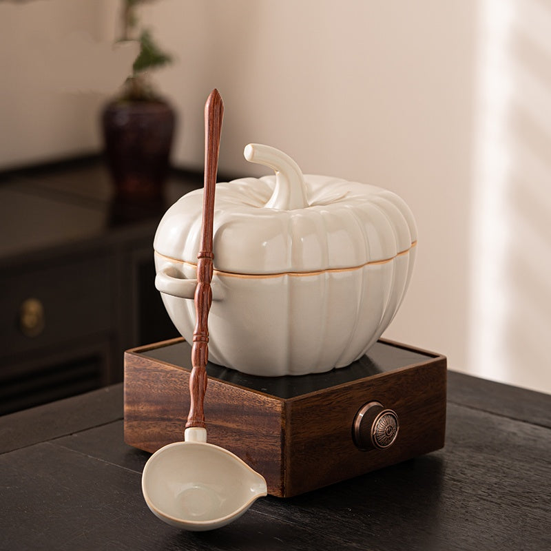 Traditional Ceramic Tea Brewing Set - Complete Electric Tea Stove Kit with Lid & Spoon