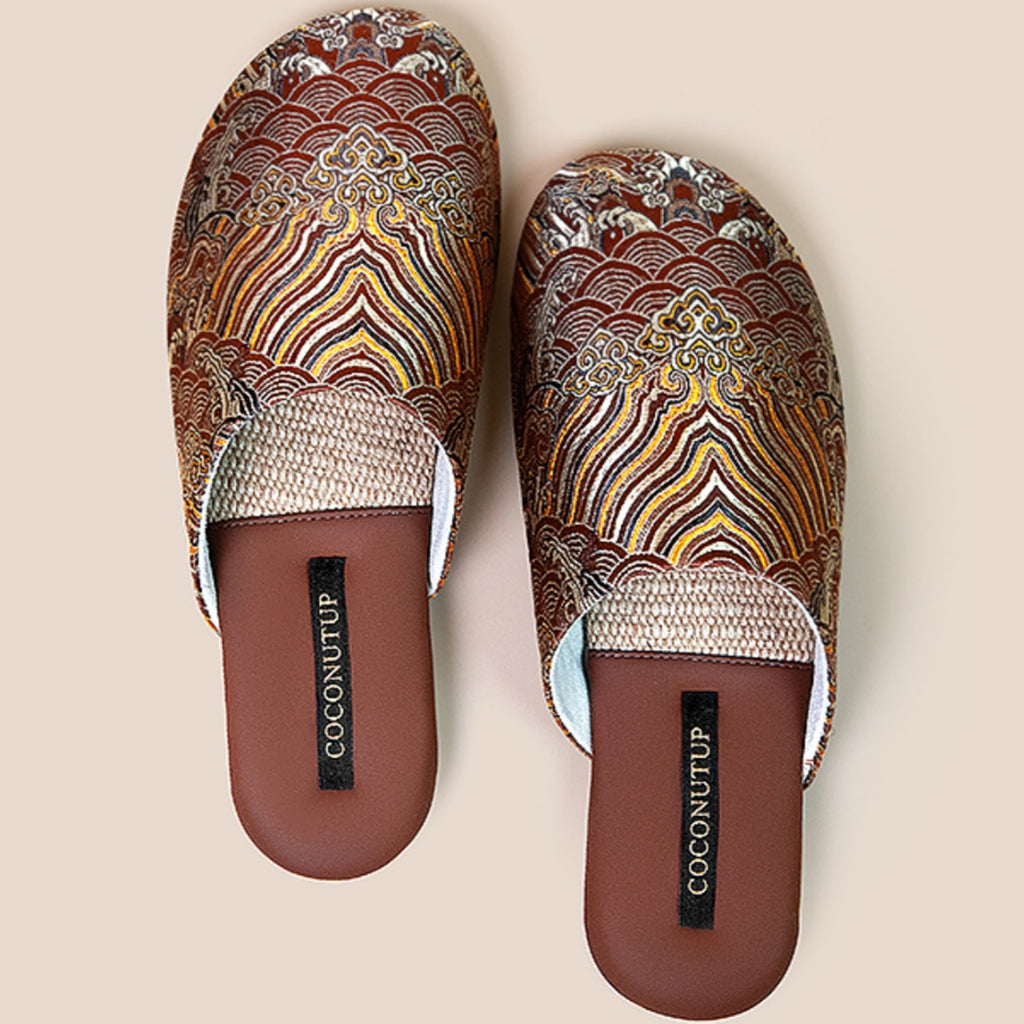 Linen Embroidered House Slippers for Women - Premium Anti-Slip & Odor-Resistant Indoor/Outdoor Slides