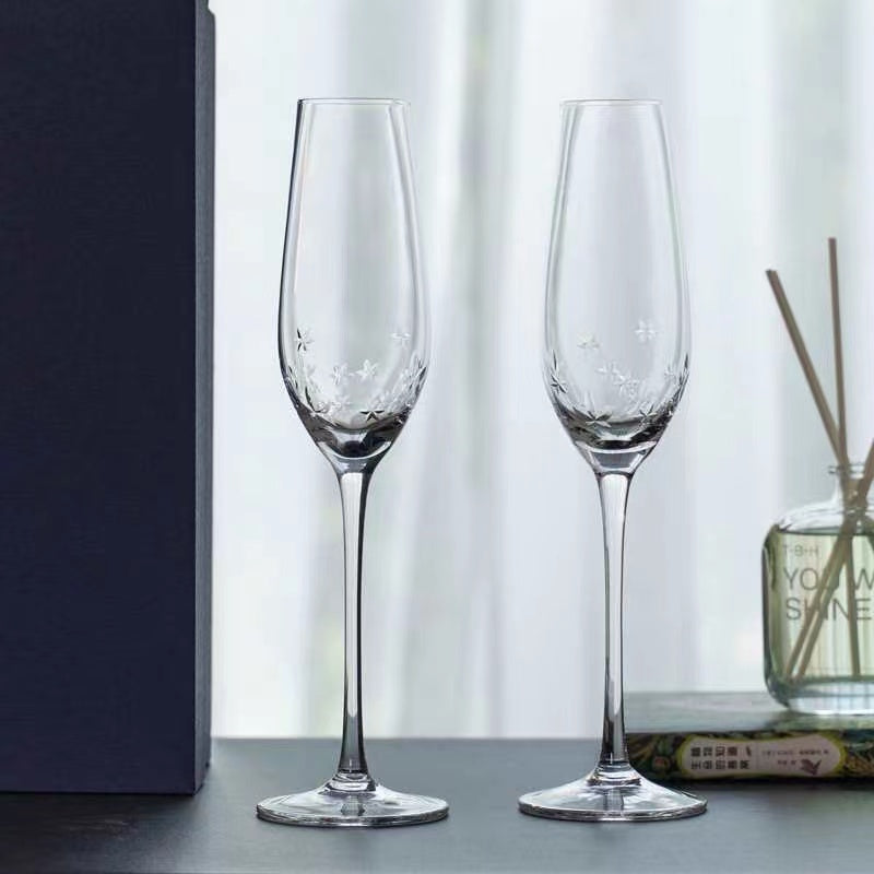 #346 Flower Print Wedding Champagne Cup