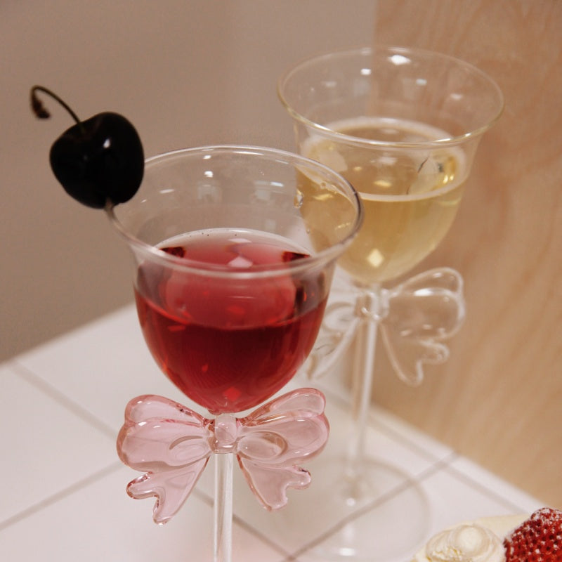 Handcrafted Bowknot Wine Champagne Glasses