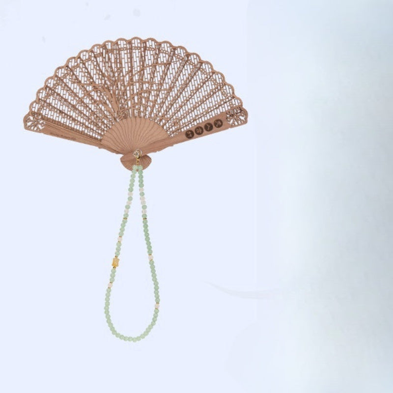 Elegant Beauty and Fragrance Wooden Aromatherapy Folding Fan Exquisite Handcrafted Decor