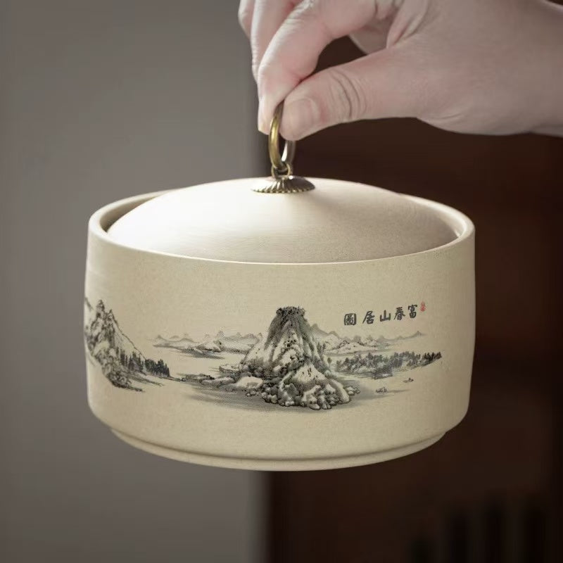 Ceramic tea jar