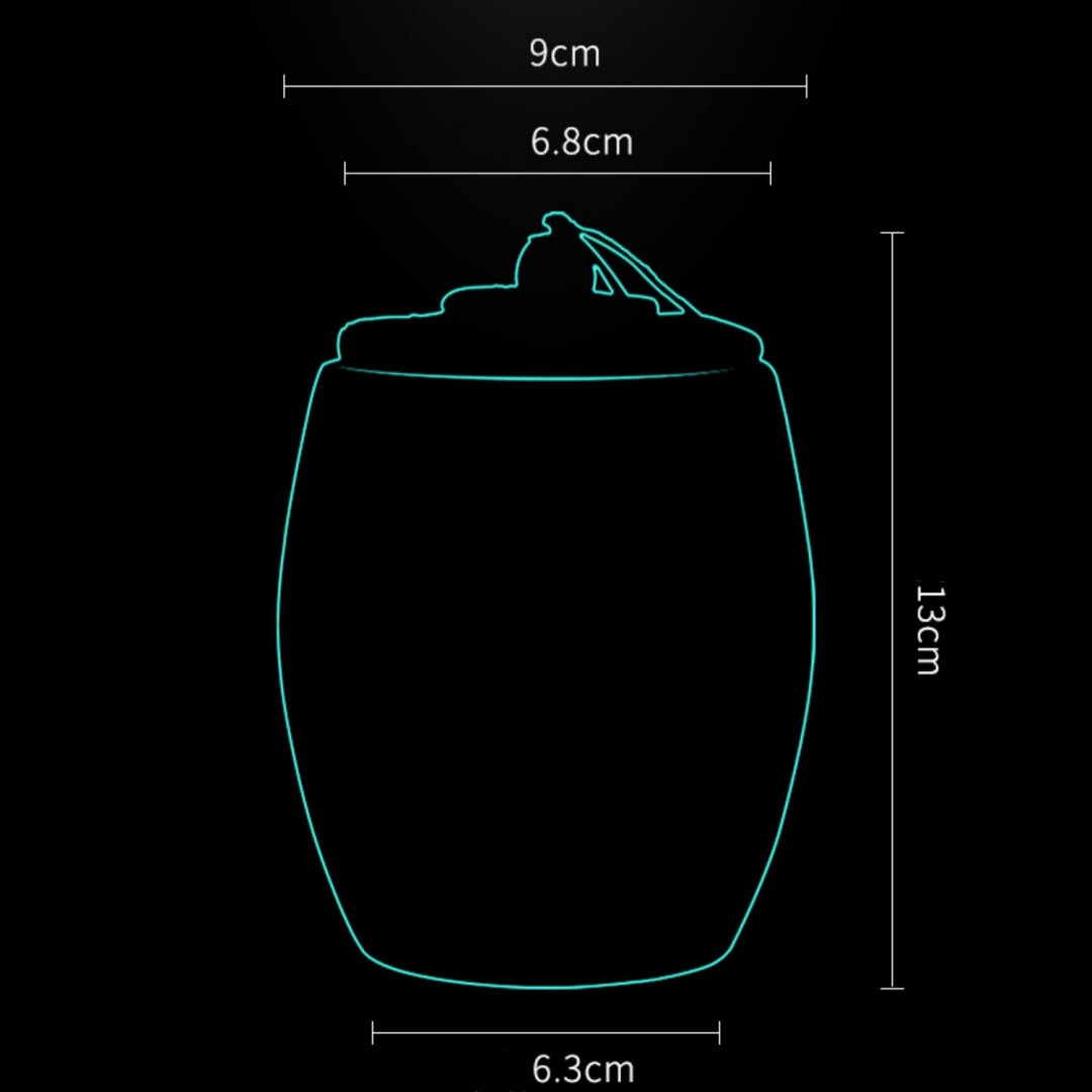 "Ink Wash" Glass Tea Canister with Wooden Lid