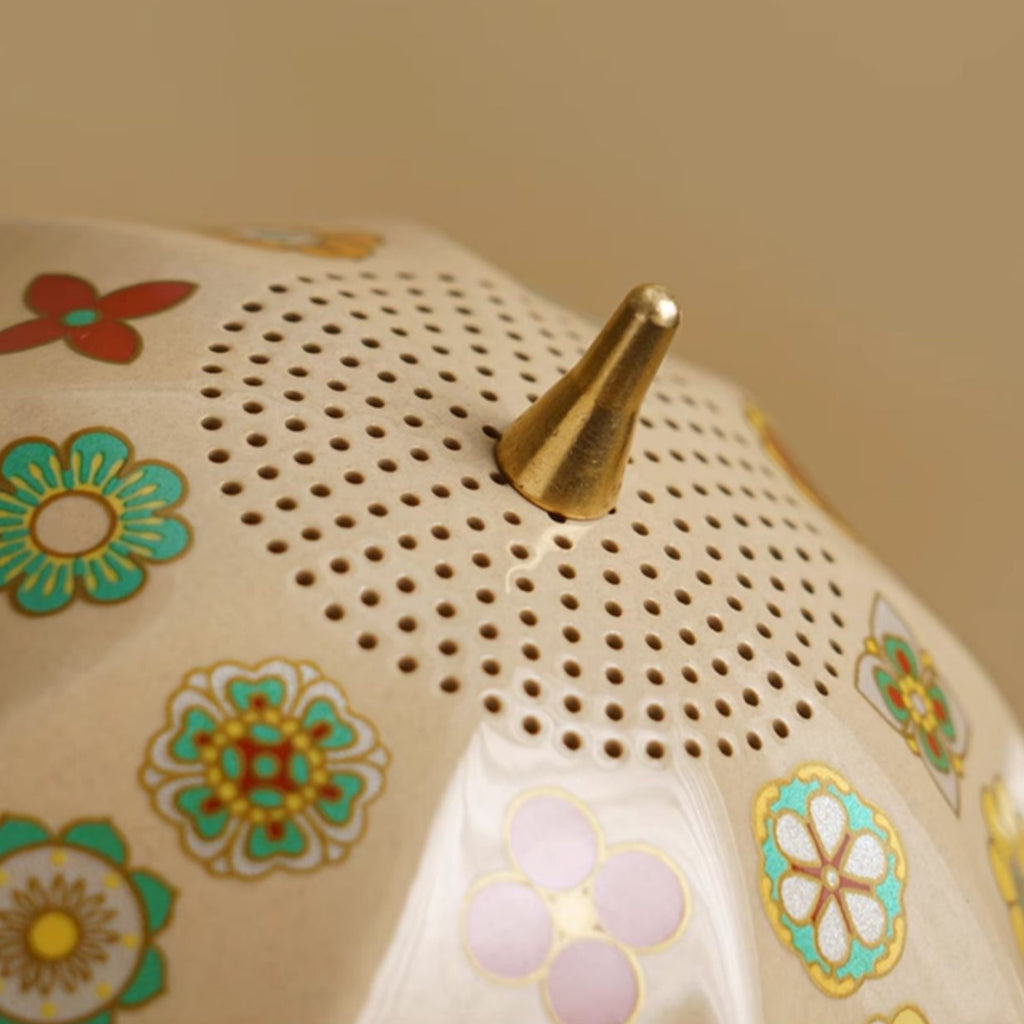Umbrella-Shaped Ceramic Tea Filter - Creative Tea Leaf Strainer with Stand