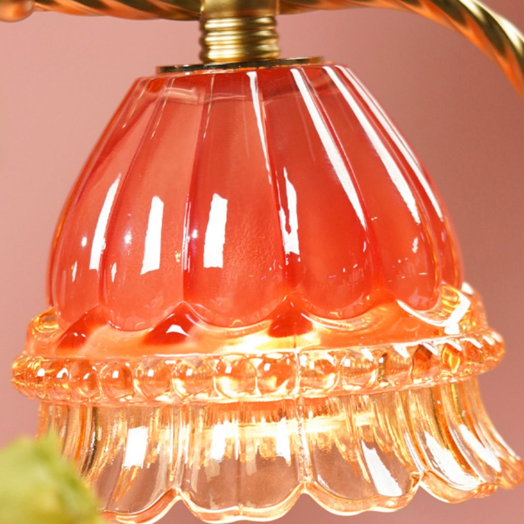 Pink Lily of the Valley Aroma Wax Melter with Temperature Control and Auto Shut-off Retro Romantic Scented Lamp