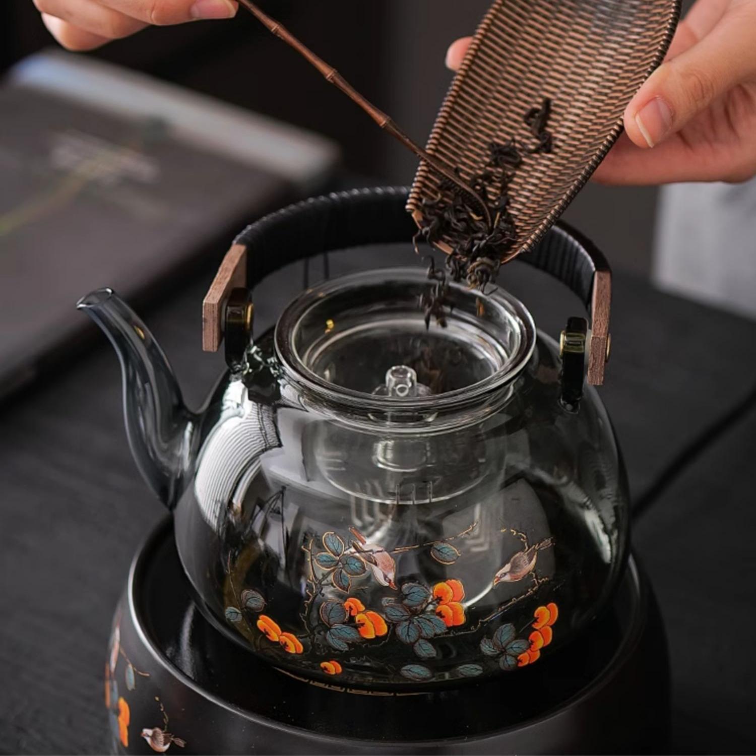 Everything Goes Well Glass Teapot with Electric Ceramic Stove Set