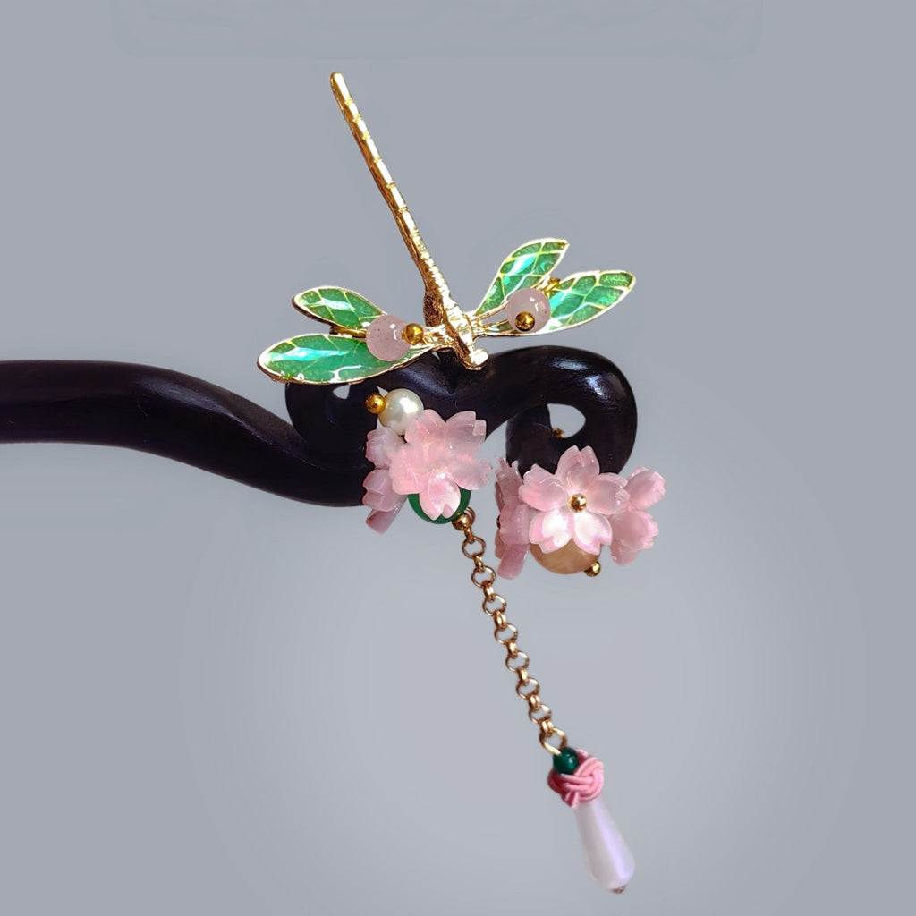 Dragonfly New Chinese Style Black Sandalwood Hairpin