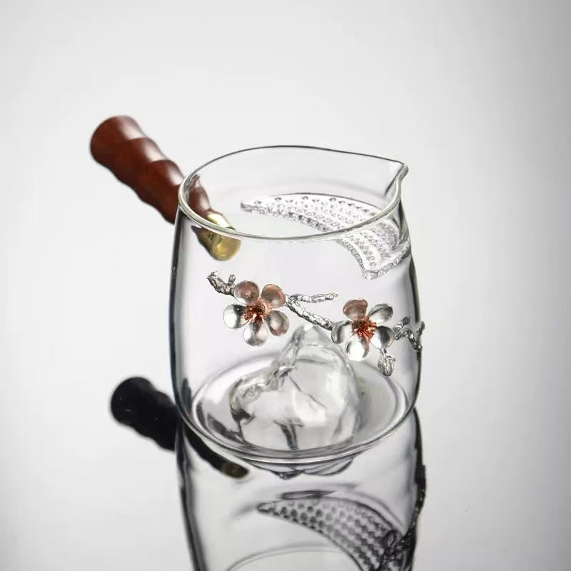 Premium Side Handle Crescent Mountain Glass Pitcher 320ml