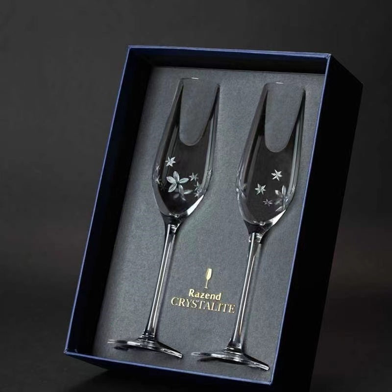 #346 Flower Print Wedding Champagne Cup