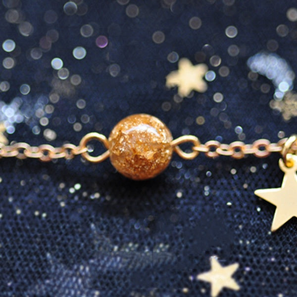 #J4 Solar System Bracelet - Pluto - Moon - Unique Gemstone - 12 Patterns