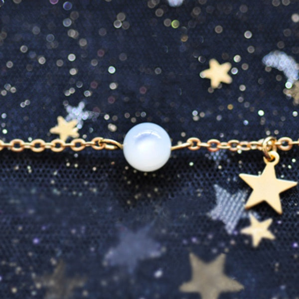 #J4 Solar System Bracelet - Pluto - Moon - Unique Gemstone - 12 Patterns