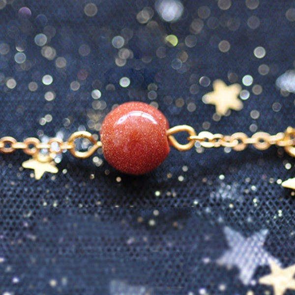 #J4 Solar System Bracelet - Pluto - Moon - Unique Gemstone - 12 Patterns