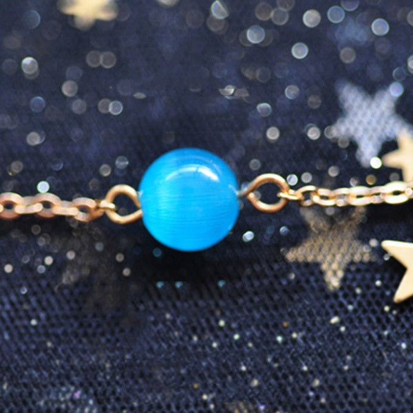 #J4 Solar System Bracelet - Pluto - Moon - Unique Gemstone - 12 Patterns