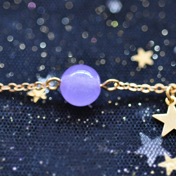 #J4 Solar System Bracelet - Pluto - Moon - Unique Gemstone - 12 Patterns