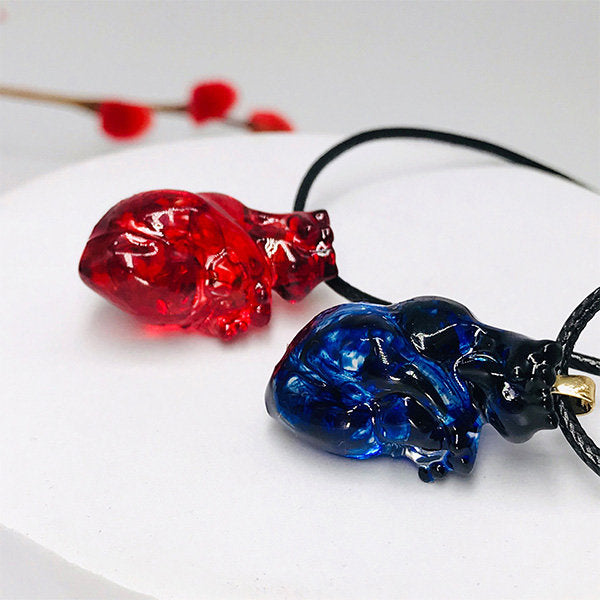 #J2 Gothic Inspired Heart Pendant - Red - Blue - Quirky