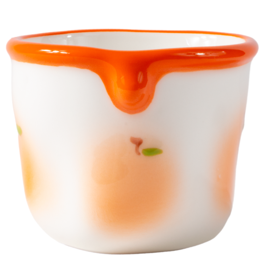 Hand-Painted Ceramic Mug - Cute Ins-Style Color Block & Polka Dot Design