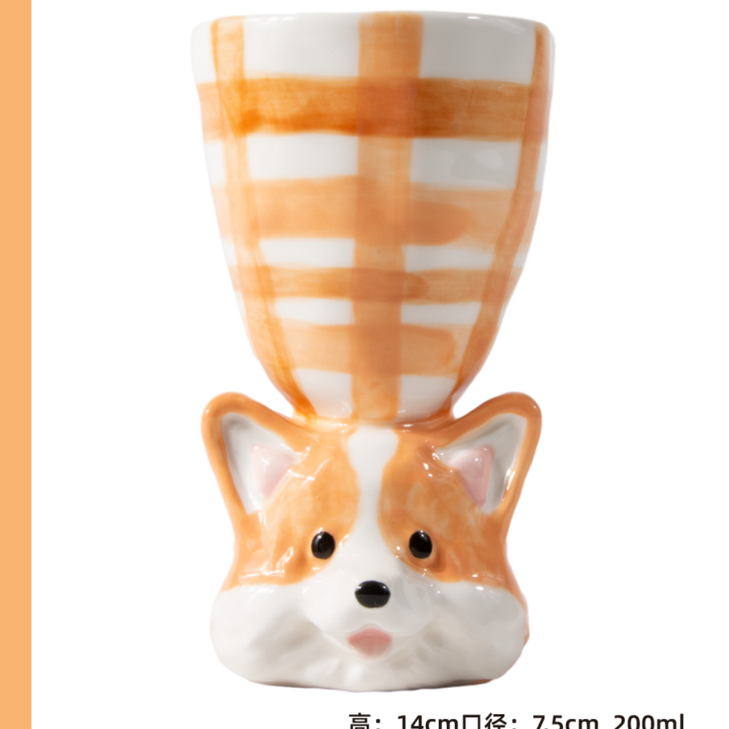 Limited Edition Handmade Cute Dog Ceramic Cup