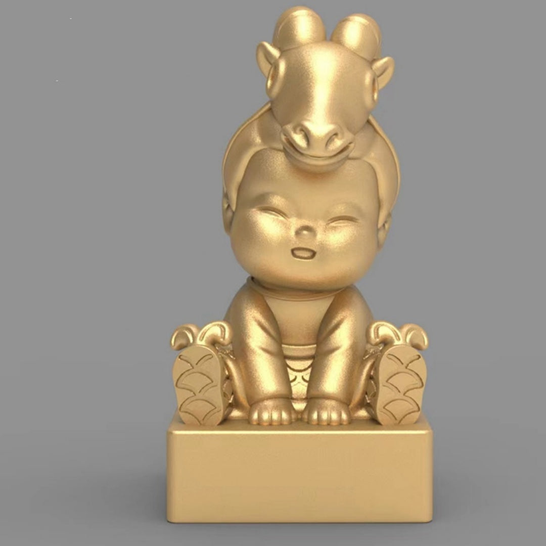 12 Star Signs Collectible Figurine Seals, Customizable Name Engraving, Zodiac-Themed Stamp Set