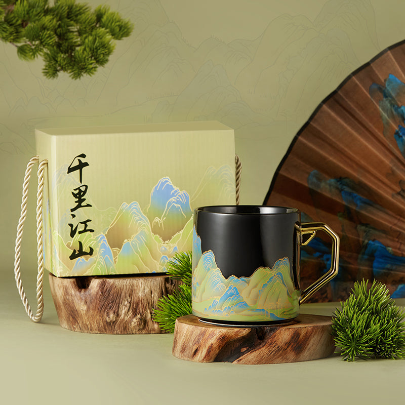 Chinese Style A Thousand Miles of Rivers and Mountains Heat Activated Color Changing Mug