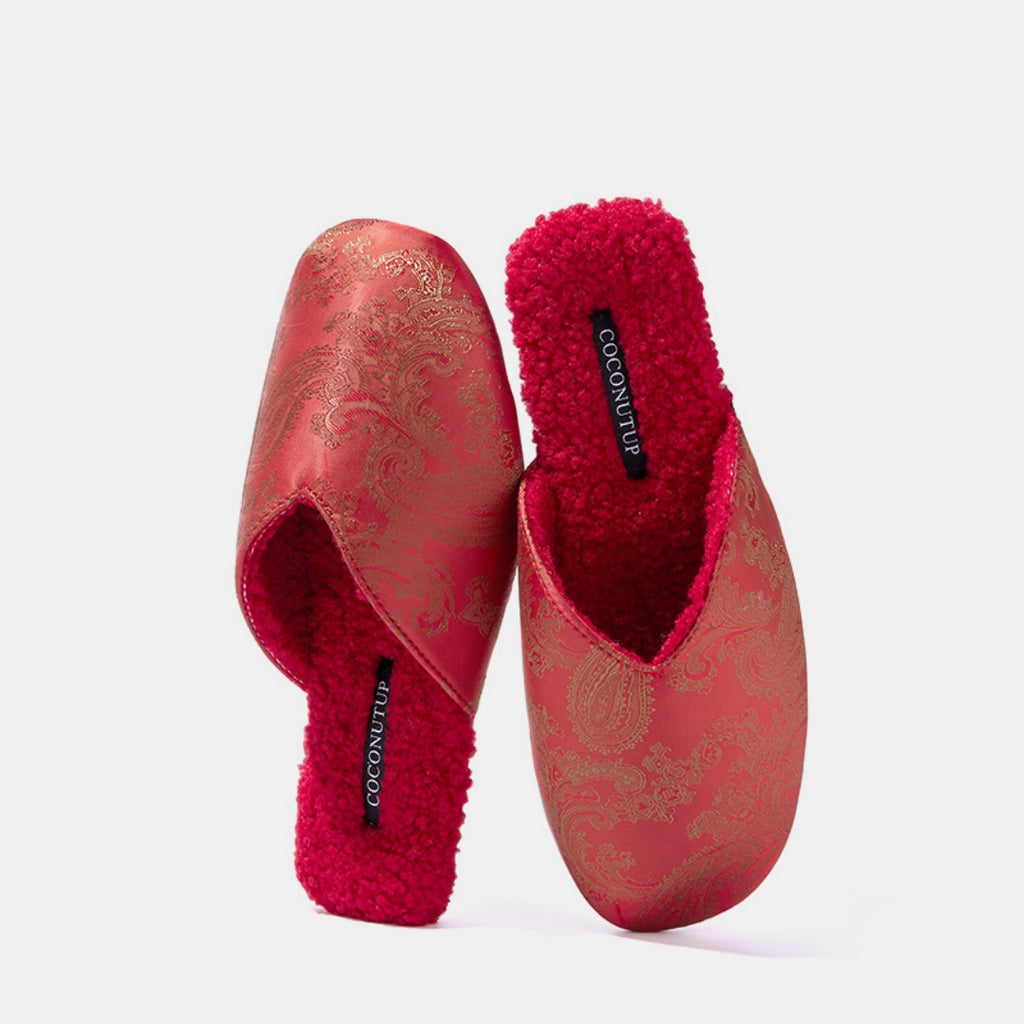 Luxury Velvet-Lined House Shoes with Camel Wool & Anti-Slip Sole