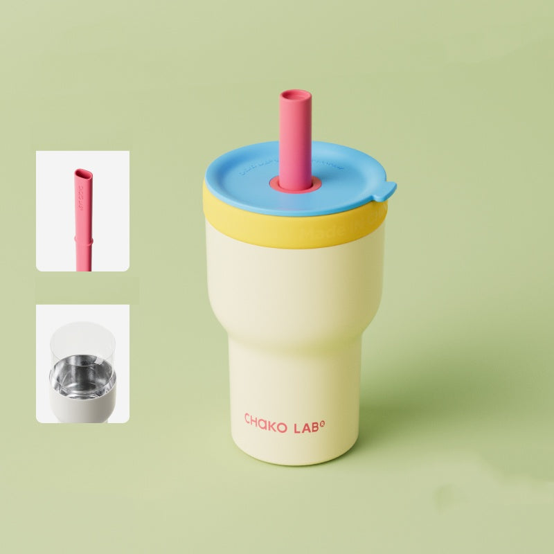 2 in 1 Dual-Enjoy Glass/316 Stainless Steel Tumbler – 570ml/600ml Insulated Coffee/Tea Cup