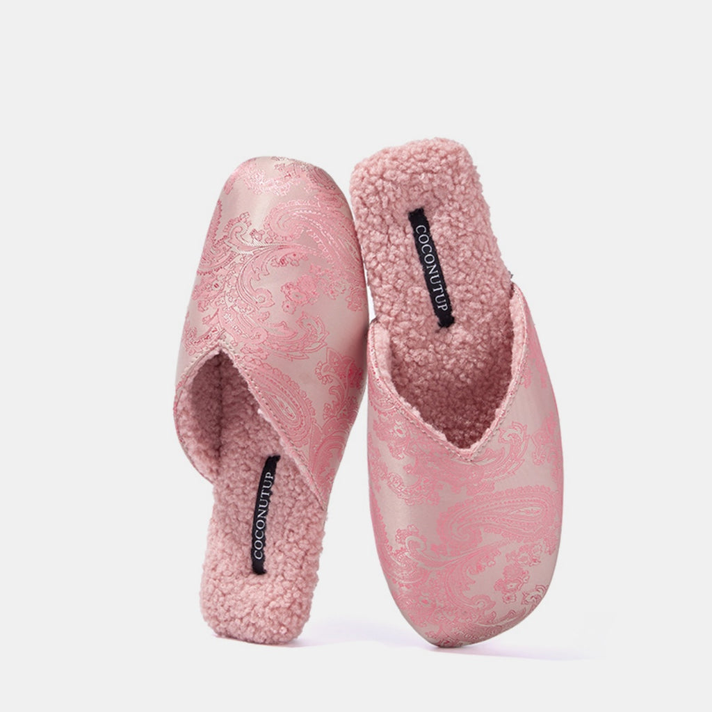 Luxury Velvet-Lined House Shoes with Camel Wool & Anti-Slip Sole