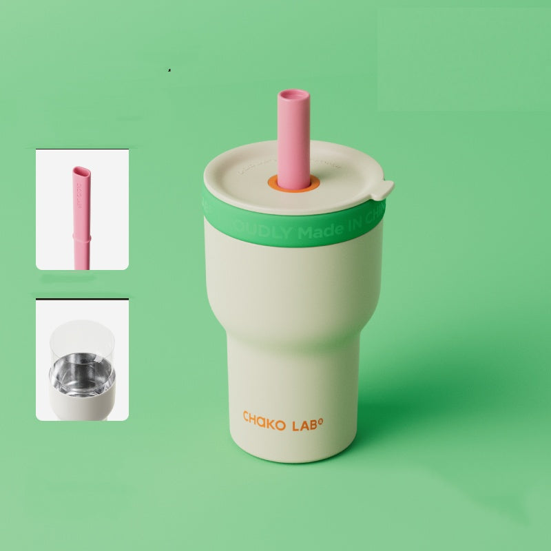 2 in 1 Dual-Enjoy Glass/316 Stainless Steel Tumbler – 570ml/600ml Insulated Coffee/Tea Cup