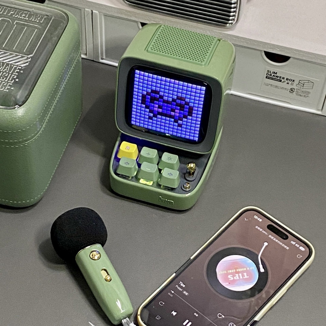 Pixel Bluetooth Speaker with Microphone - Mini Karaoke Mic
