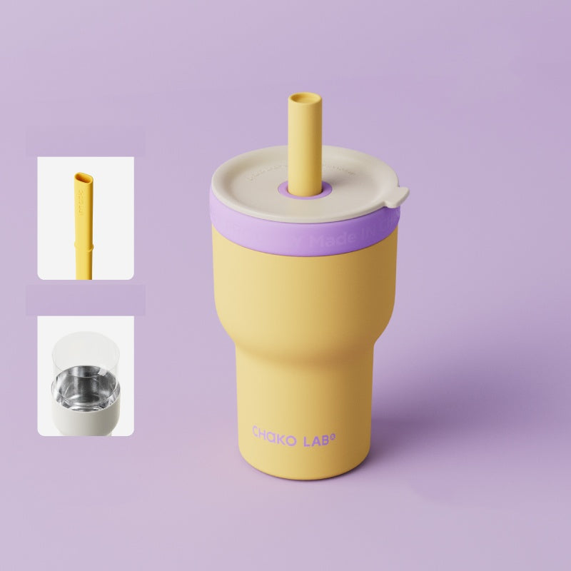 2 in 1 Dual-Enjoy Glass/316 Stainless Steel Tumbler – 570ml/600ml Insulated Coffee/Tea Cup