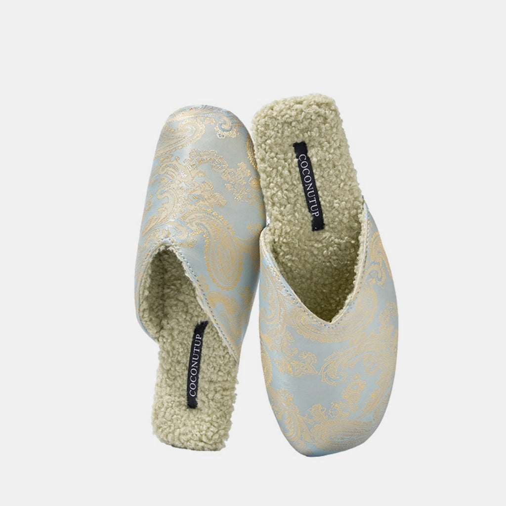 Luxury Velvet-Lined House Shoes with Camel Wool & Anti-Slip Sole