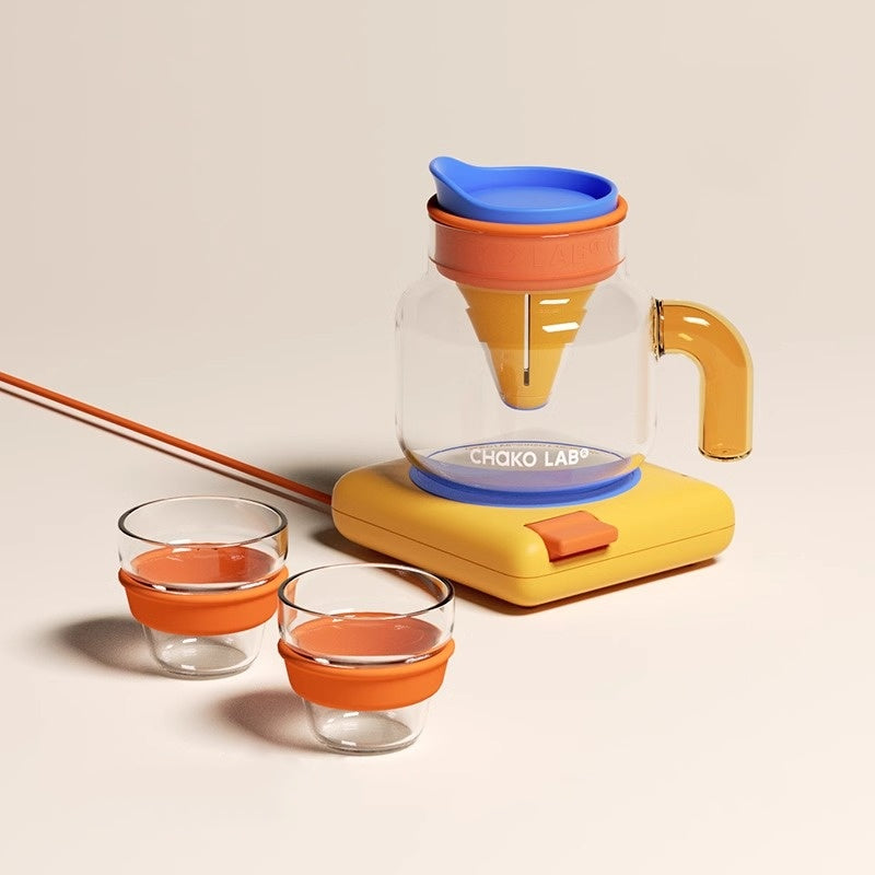 Large Capacity Glass Teapot with Electric Heating - Premium Heat-Resistant Brewing Pot for Office & Home Use