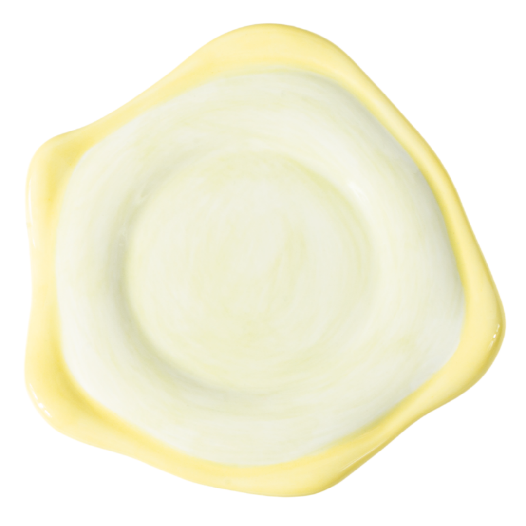 Hand-Painted Ceramic Mug - Cute Ins-Style Color Block & Polka Dot Design